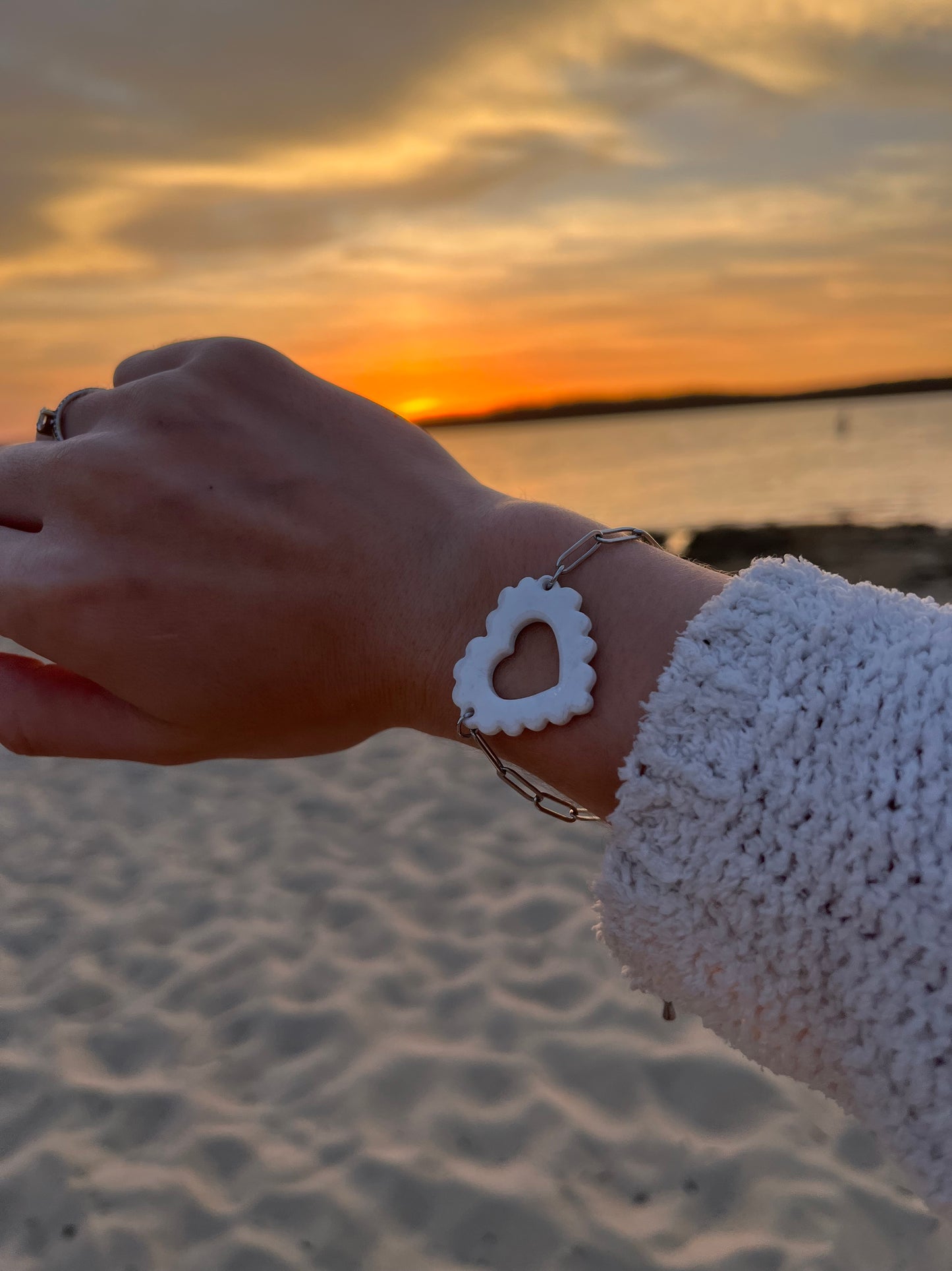 Bracelet Cœur Blanc