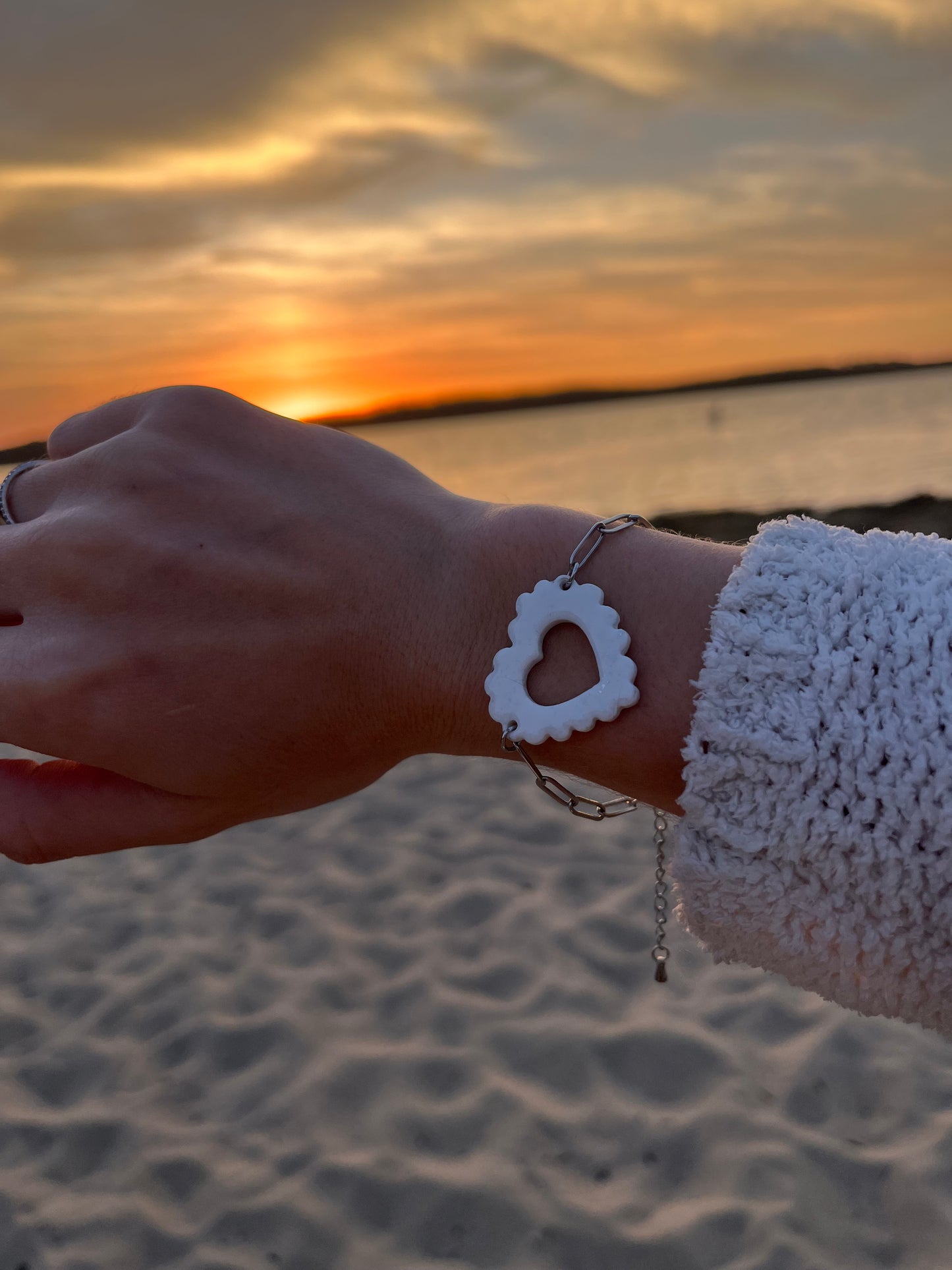 Bracelet Cœur Blanc