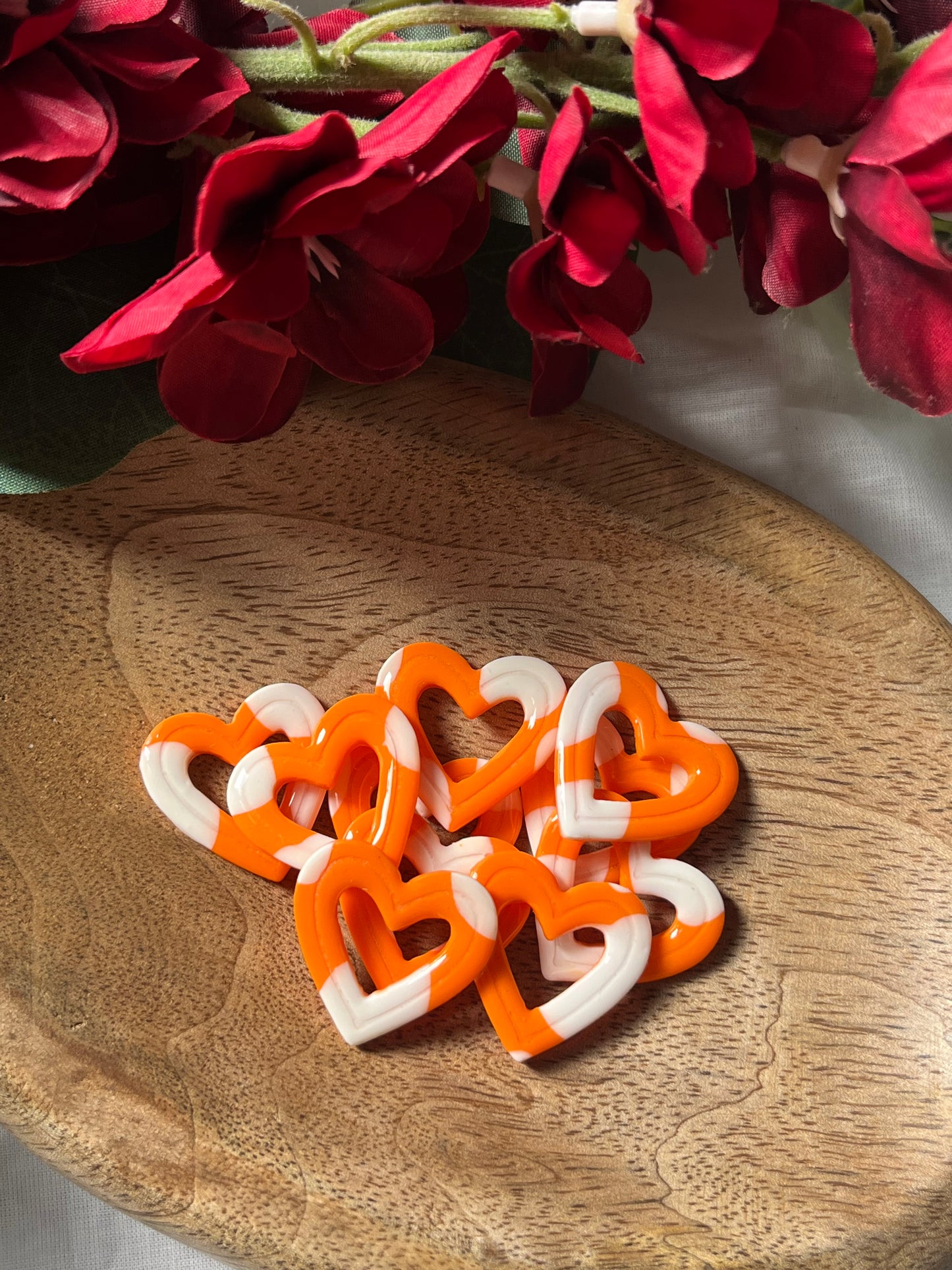 Cœur Orange & Blanc