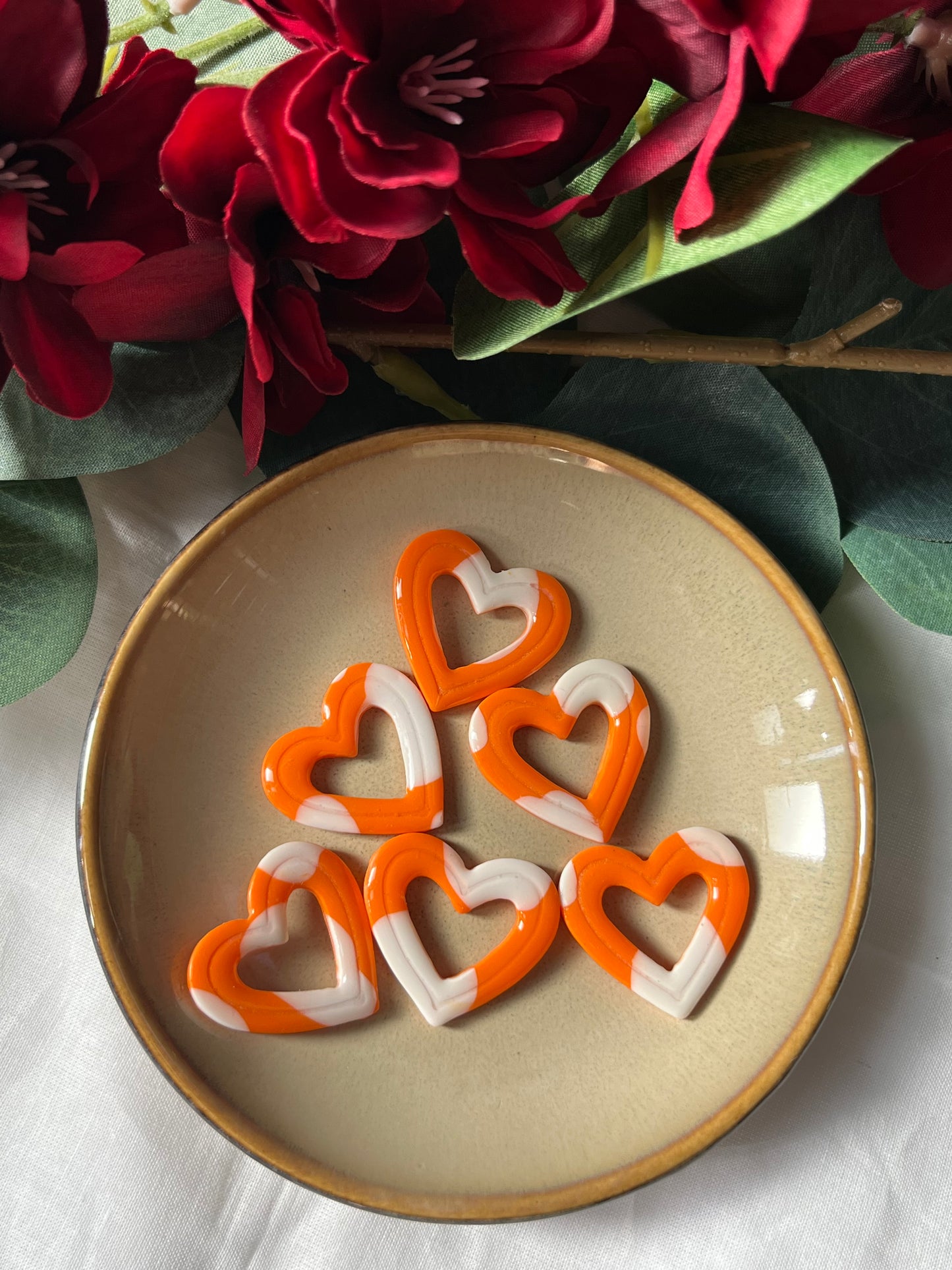 Cœur Orange & Blanc