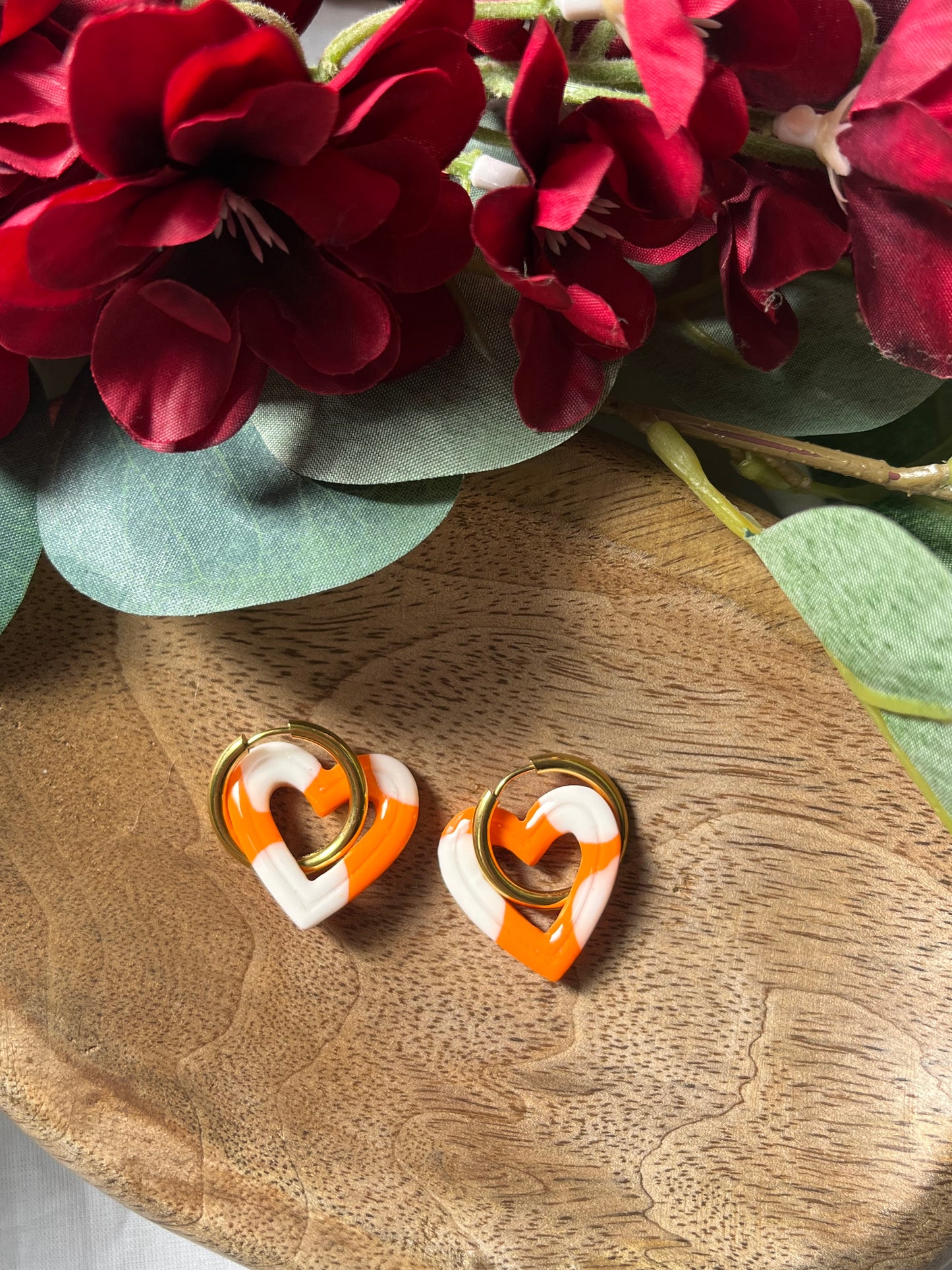 Cœur Orange & Blanc